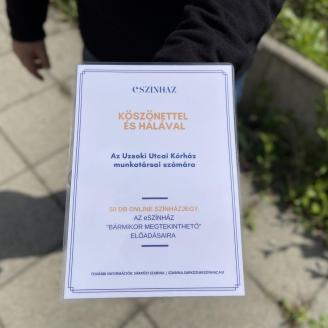 Színházi adomány az Uzsoki Utcai Kórház dolgozóinak